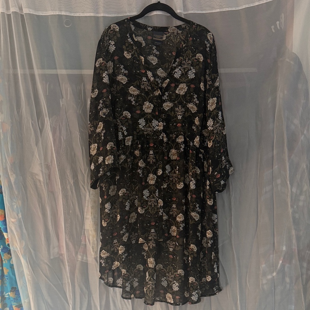 Floral Black Tunic